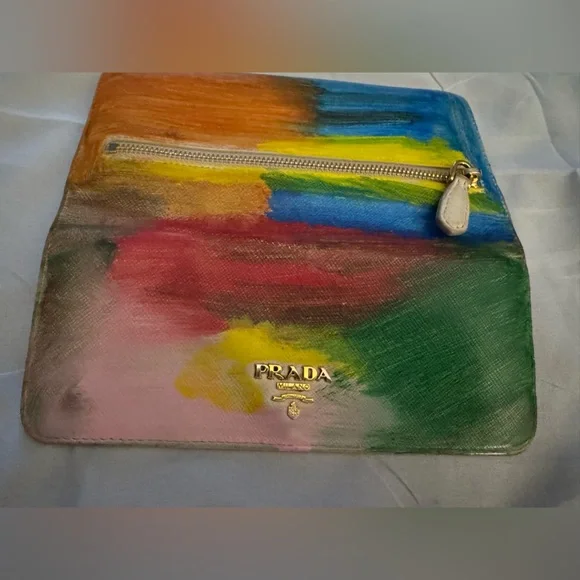 Prada handpainted Artistic Multicolor Wallet - Picture 12 of 17